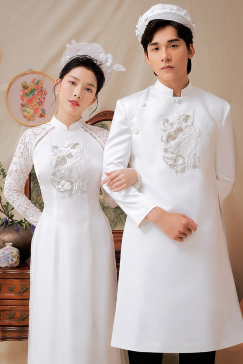 Thuê áo dài cưới đẹp tại cửa hàng Áo dài Bình Dương ở Thuận An