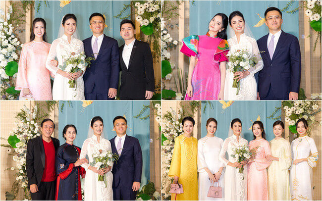 Dàn sao dự đám cưới Hoa hậu Ngọc Hân: Chung dresscode áo dài duyên dáng